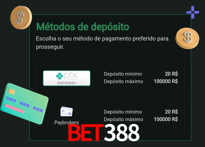 O cassino bet388 oferece uma grande variedade de métodos de pagamento